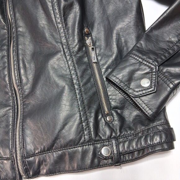 Vintage Y2K J2 By Jou Jou Women’s XL Black Faux Leather Cropped Bomber Jacket - Picture 2 of 11